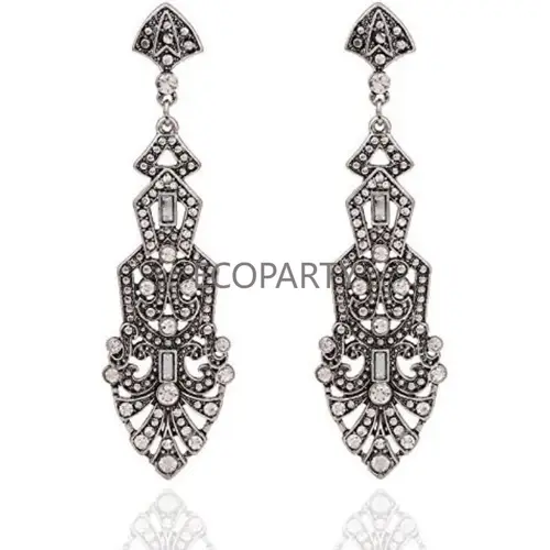 New 1920s Accessories Sets Costume Great Gatsby Feather Headband Earrings Gloves Pearl Necklace for Women Ladies Disfraz Neon - Image 4