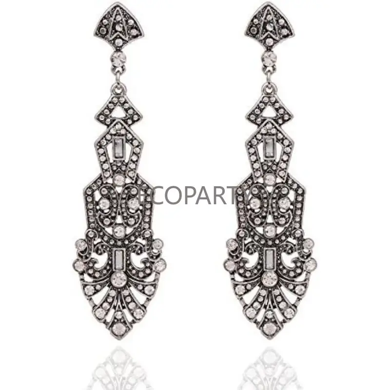 New 1920s Accessories Sets Costume Great Gatsby Feather Headband Earrings Gloves Pearl Necklace for Women Ladies Disfraz Neon - Image 4