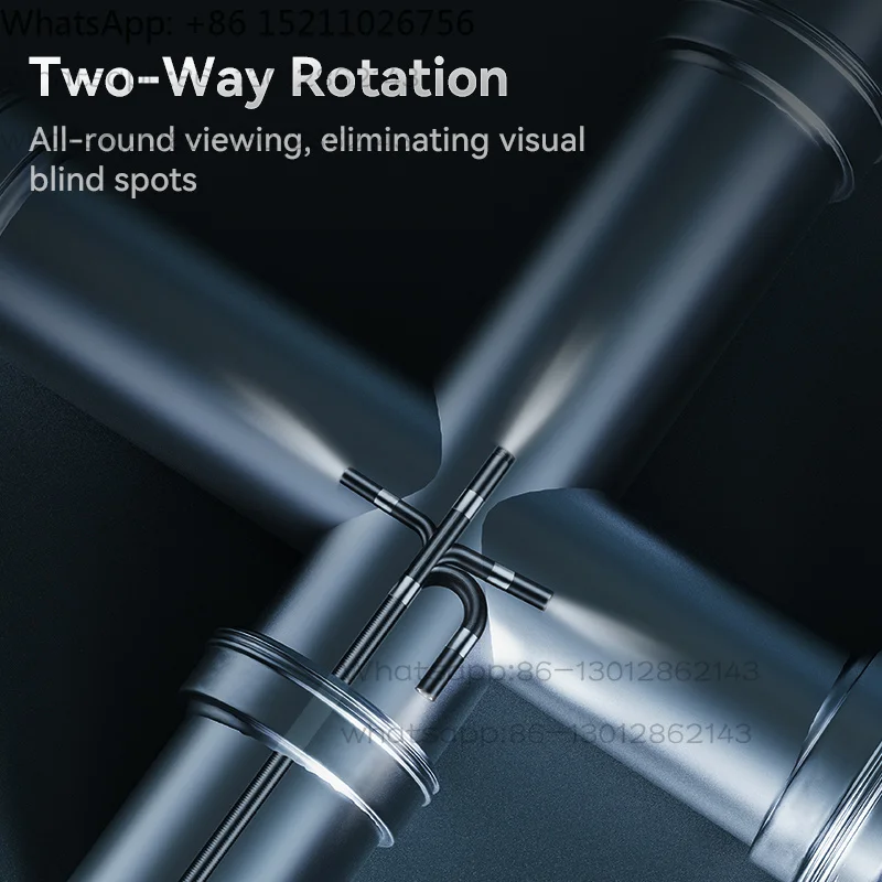 Two-Way Articulating Borescope With Light 4.3-inch IPS Endoscope Inspection - Head Automotive Mechanics Fiber Optic Scope