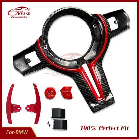 BMW M 시리즈 F80 F82 F10 F06 F12 F13 F15 F16 M-스포츠 F20 F22 F30 F31 F32 F33 F36 스티어링 휠 트림 탄소 섬유 BMW M 시리즈 F80 F82 F10 F06 F12 F13 F15 F16 M-스포츠 F20 F22 F30 F31 F32 F33 F36 스티어링 휠 트림 탄소 섬유