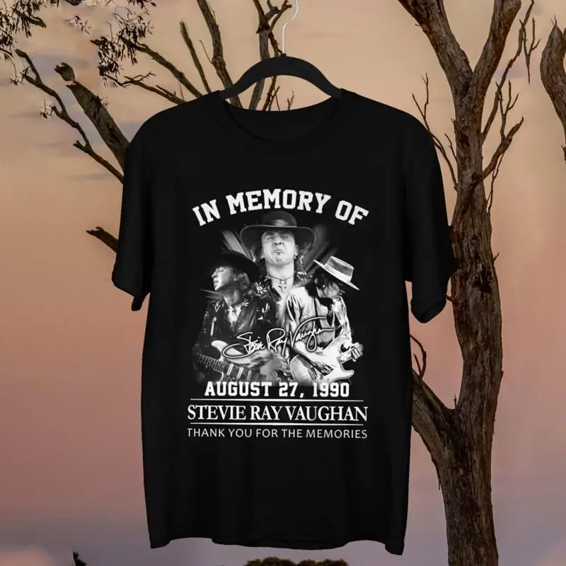 

Горячая футболка Stevie Ray Vaughan «Спасибо за фанаты», черная S 235XL, L381