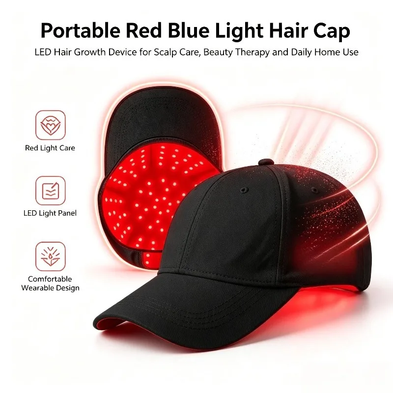 Portable Red Blue LED Hair Care Cap Home Use Scalp Maintenance Oil Control Beauty Hair Instrument