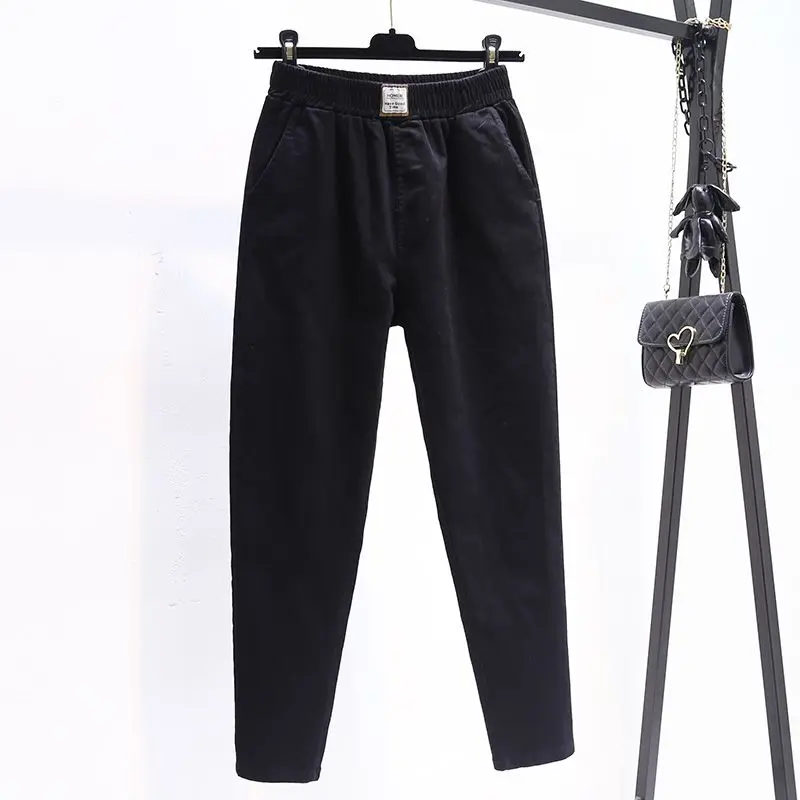 Pantalones cortos ajustados de cintura alta para mujer, pantalones sencillos de Color liso con bolsillos, versión coreana, primavera y otoño