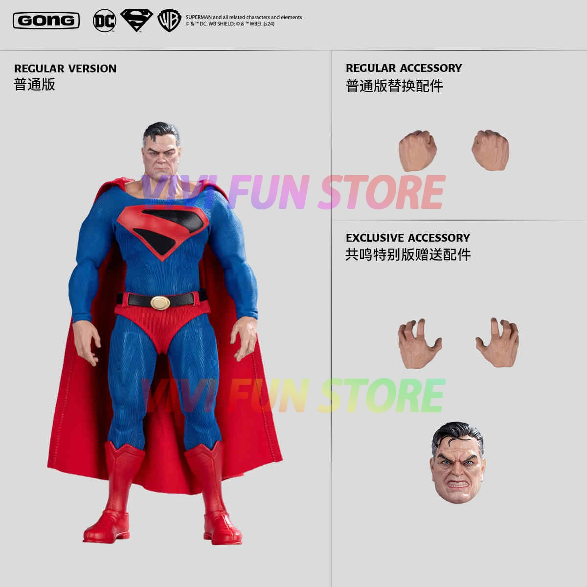 In Stock GONG ACTION FIGURE Superman Shazam 1/12 ACTION FIGURE Model Toys Caricature version Clark Kent Jebediah of Canaan