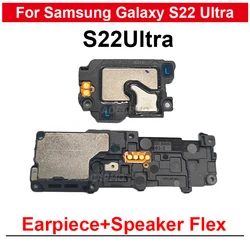 Voor Samsung Galaxy S22 Ultra S22u Onderste Luidspreker Zoemer Ring + Oor Luidspreker Oortelefoon Flex Vervangende Onderdelen