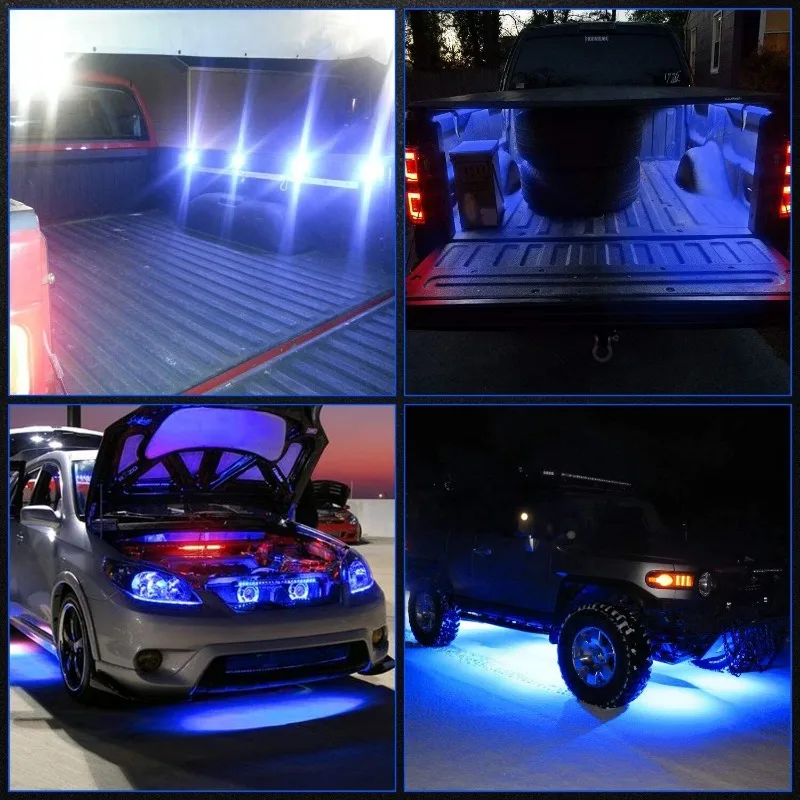 New 2pcs/1pc Motorcycle Car LED Strobe Light 6LED 12LED Super Bright Lights Red and Blue Warning Lamp Modified Taillight