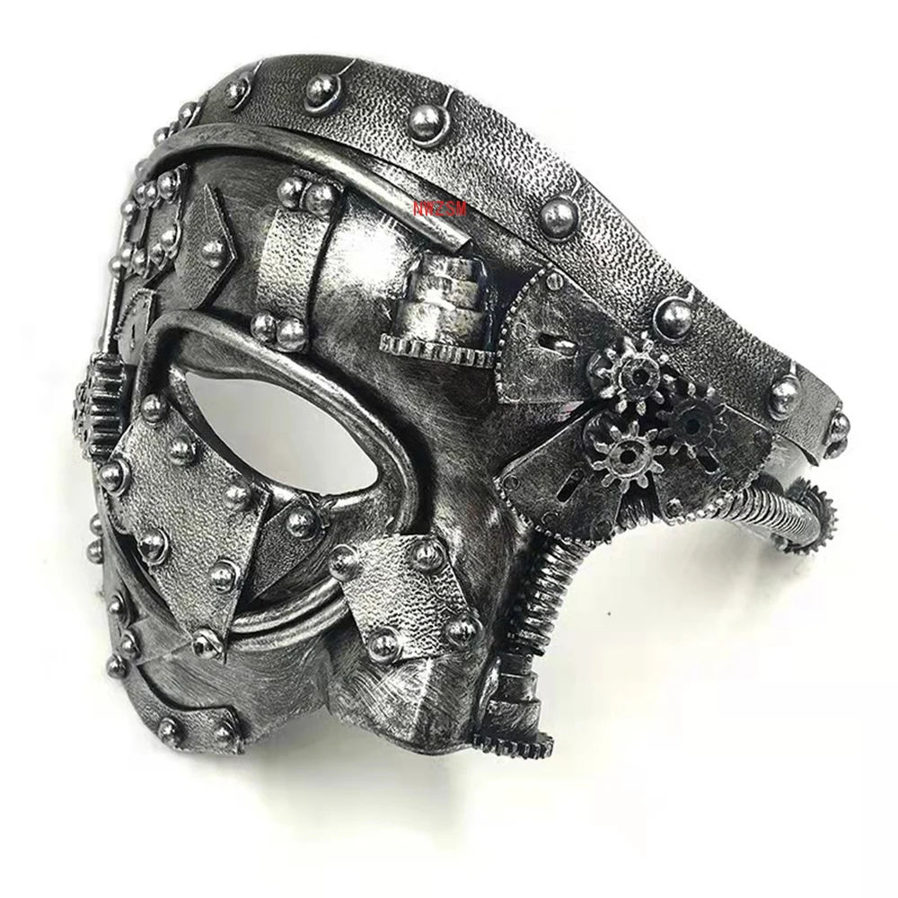 Mechanical Gear Steampunk Phantom Masquerade Cosplay Mask Half Face Costume Halloween Christmas Party Props Adult Anime Masque