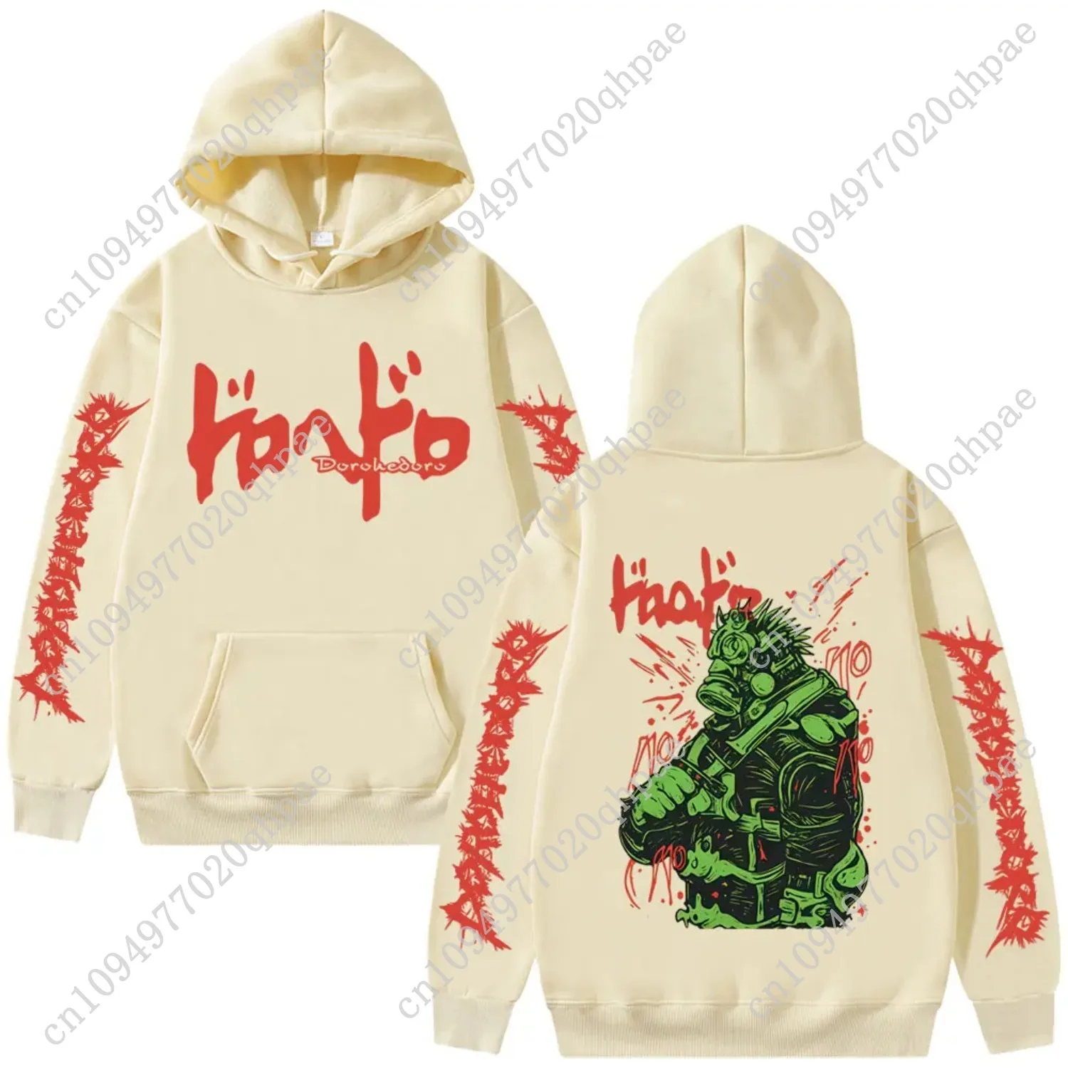 أنيمي دوروهيدورو مرحبا بكم في الفوضى كايمان جرافيك هوديي الرجال النساء الملابس عارضة القطن المتضخم البلوز للجنسين تأثيري