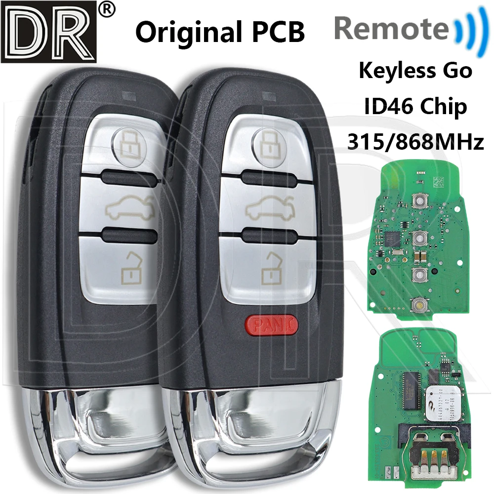 

Great OEM PCB 4G0959754J 315MHz 8T0959754K 868MHz ID46 PCF7945AC Proximity Car Remote Key For Audi A4 A5 A6 A7 Q5 2008-2018