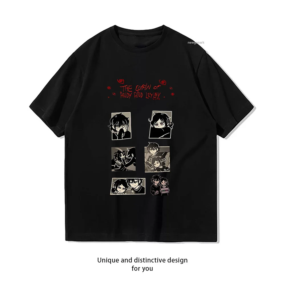 The Coffin of Andy and Leyley Andrew and Ashley Collage Art Red Eyes Background Woman Men Summer cotton Graphic T Shirts