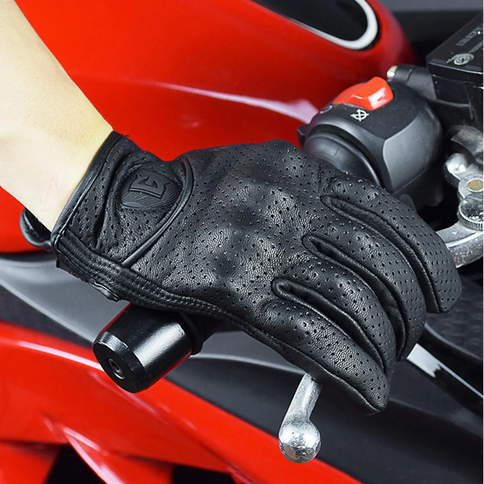 

Премиальные дышащие мотоциклетные перчатки из сетчатой кожи с полными пальцами, сенсорным экраном, для езды, катания на лыжах, патрулирования, стрельбы, черные