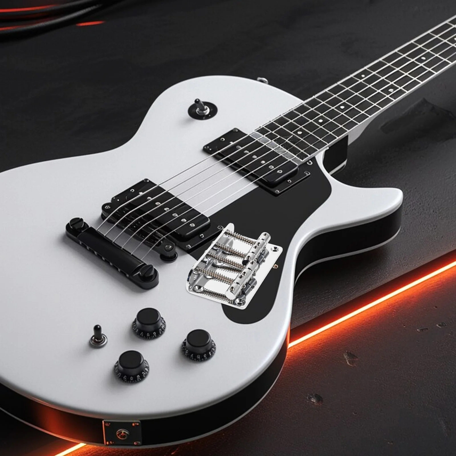 

4 String Electric Bass Guitar Bridge Hard Tail Top Load Metal Replacement Stable Bass Guitar Bridge Parts Fiddle Parts