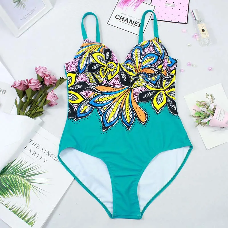 Traje de baño Push Up de una pieza 2025, traje de baño Floral Vintage, traje de baño para mujer, traje de baño, ropa de playa, Monokini, trajes de baño para mujer