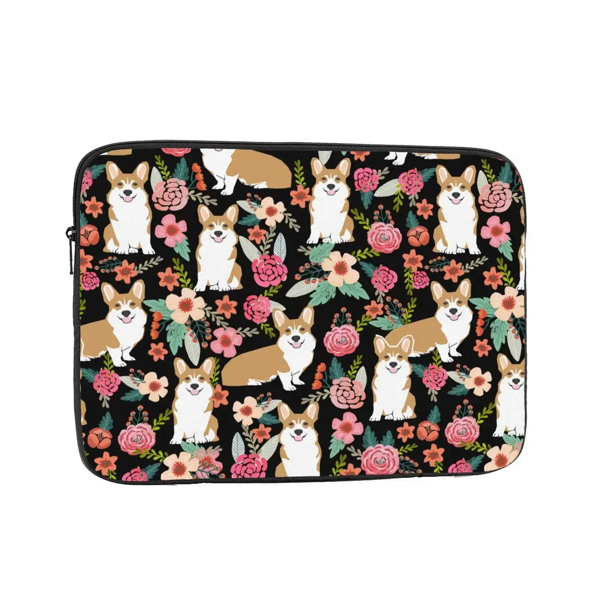 

Shockproof Case 12 13 15 17 Inch Corgi Floral Dog Vintage Laptop Sleeve Case for Macbook Air Pro Animal Notebook Bag Case