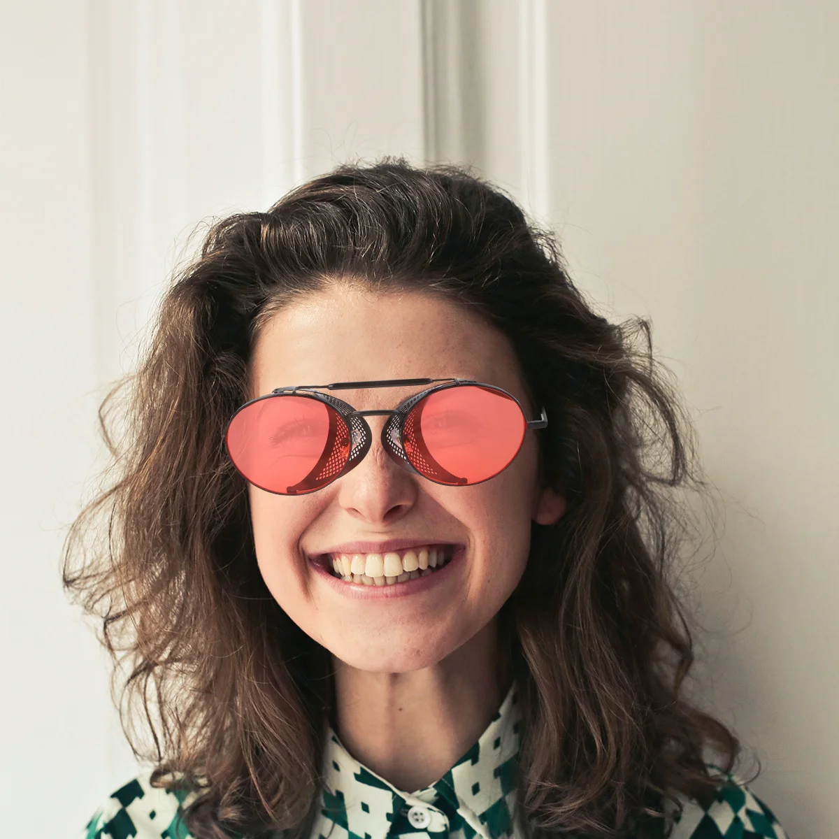 Unisex Sunglasses Black Frame Red Lens Durable Nose Pads Outdoor Cycling Sports Fashionable Glasses Sunglasses Fashionable