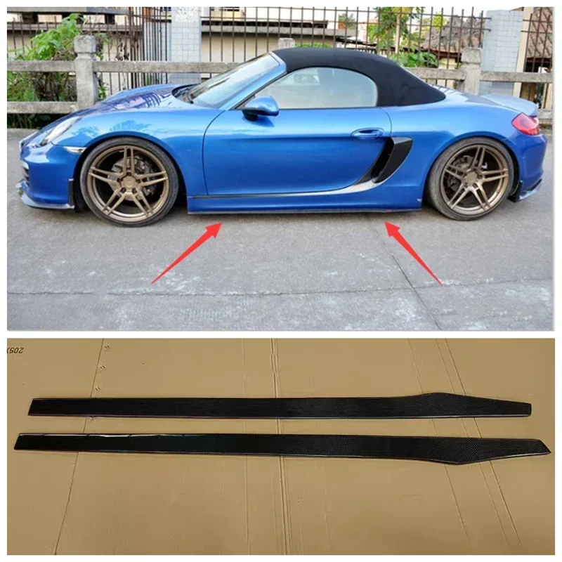

For Porsche Boxster 981 2013-2016 High Quality Carbon Fiber Car Bumper Lip Side Skirt Spoiler Cover