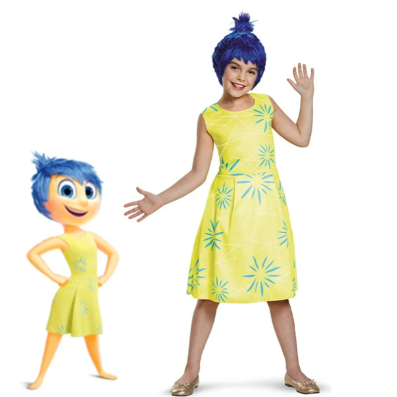 Anime Movie Inside Out Joy Cospaly Costume Joy Anger Fear Cos Outfits For Adult Kids Halloween Stage Performance Costume