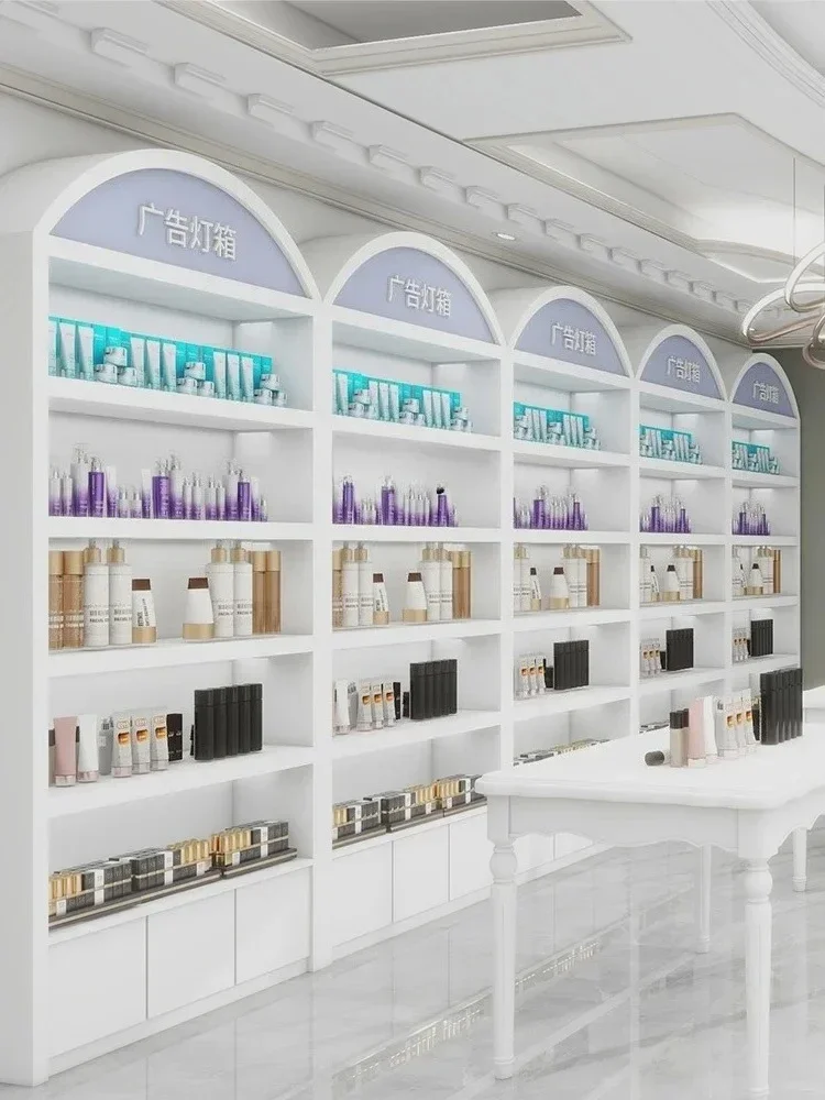Cosmetics Display Cabinet Paint Beauty Salon Barber Shop Goods Storage Shelf Skin Care Products Commercial Products Display