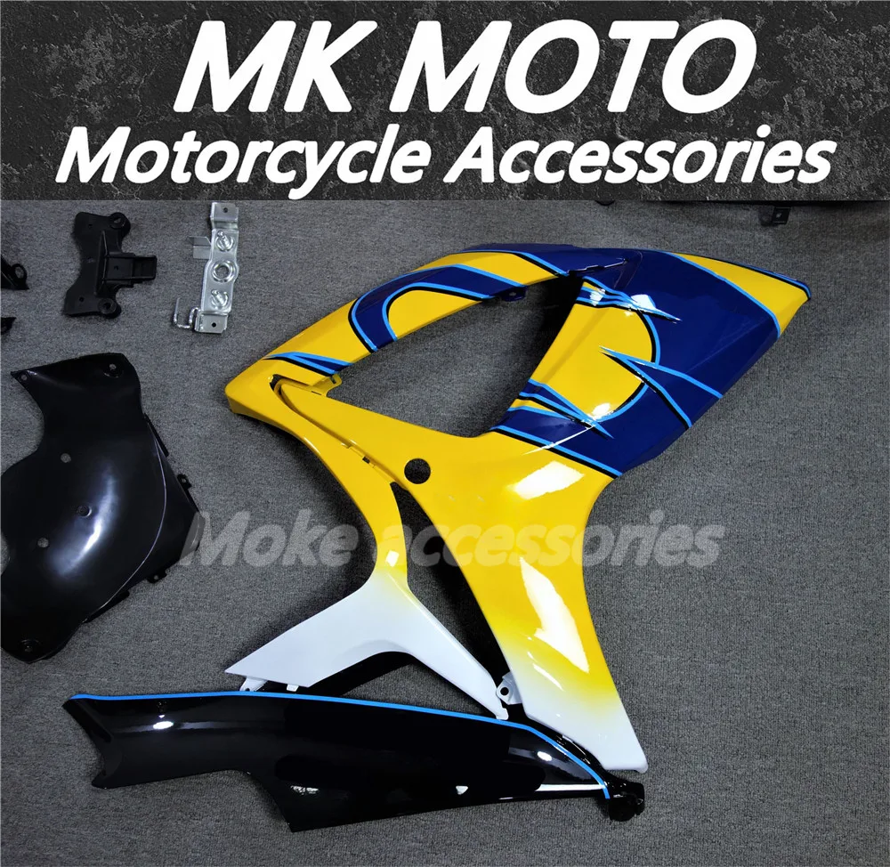 Kit fairing sepeda motor cocok untuk gsxr600/750 2006-2007 Set Bodywork kualitas tinggi injeksi ABS baru kuning biru Corona