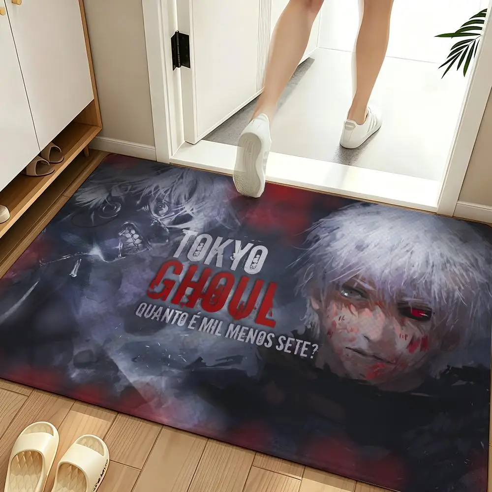anime T-Tokyo G-Ghoul Floor Mat Soft Flannel Floor Mat  Suitable for Entryways, Living Rooms, Bedrooms, and Bathrooms