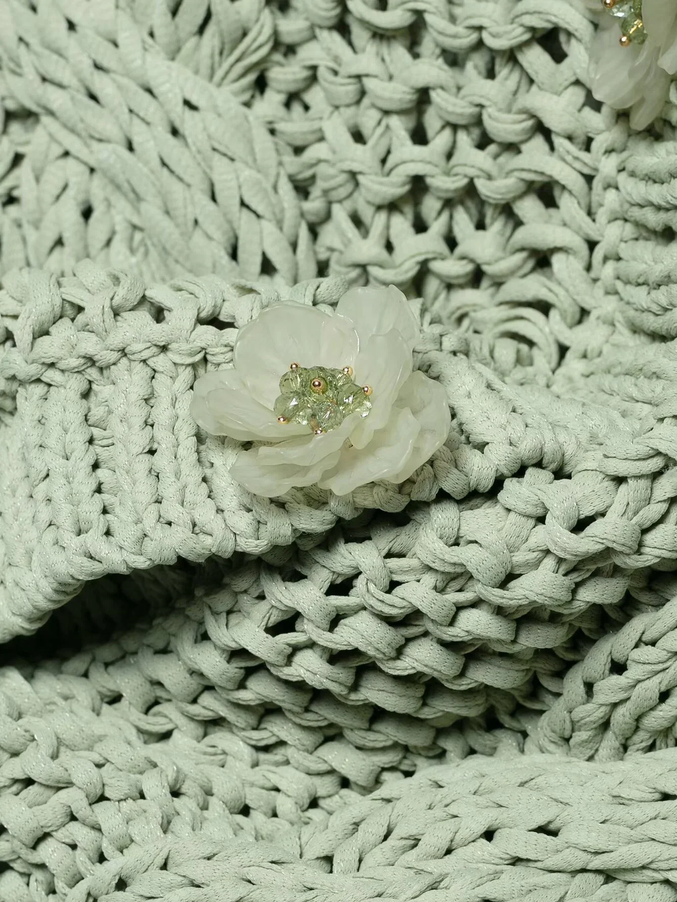 2025 Spring New Product Women's Light Spring Series Flower Long Sleeve Round Neck Knitted Jacket