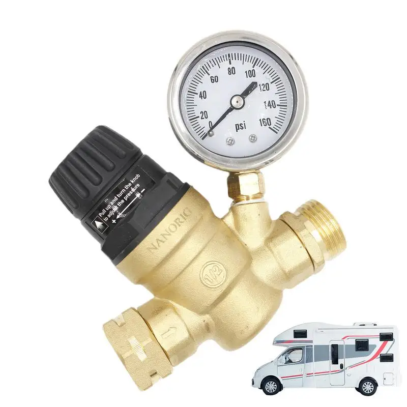 Adjustable Brass Water Pressure Regulator Reducer DN15 DN20 With Gauge Meter for Hydraulic Instability/Purifier Valve Water