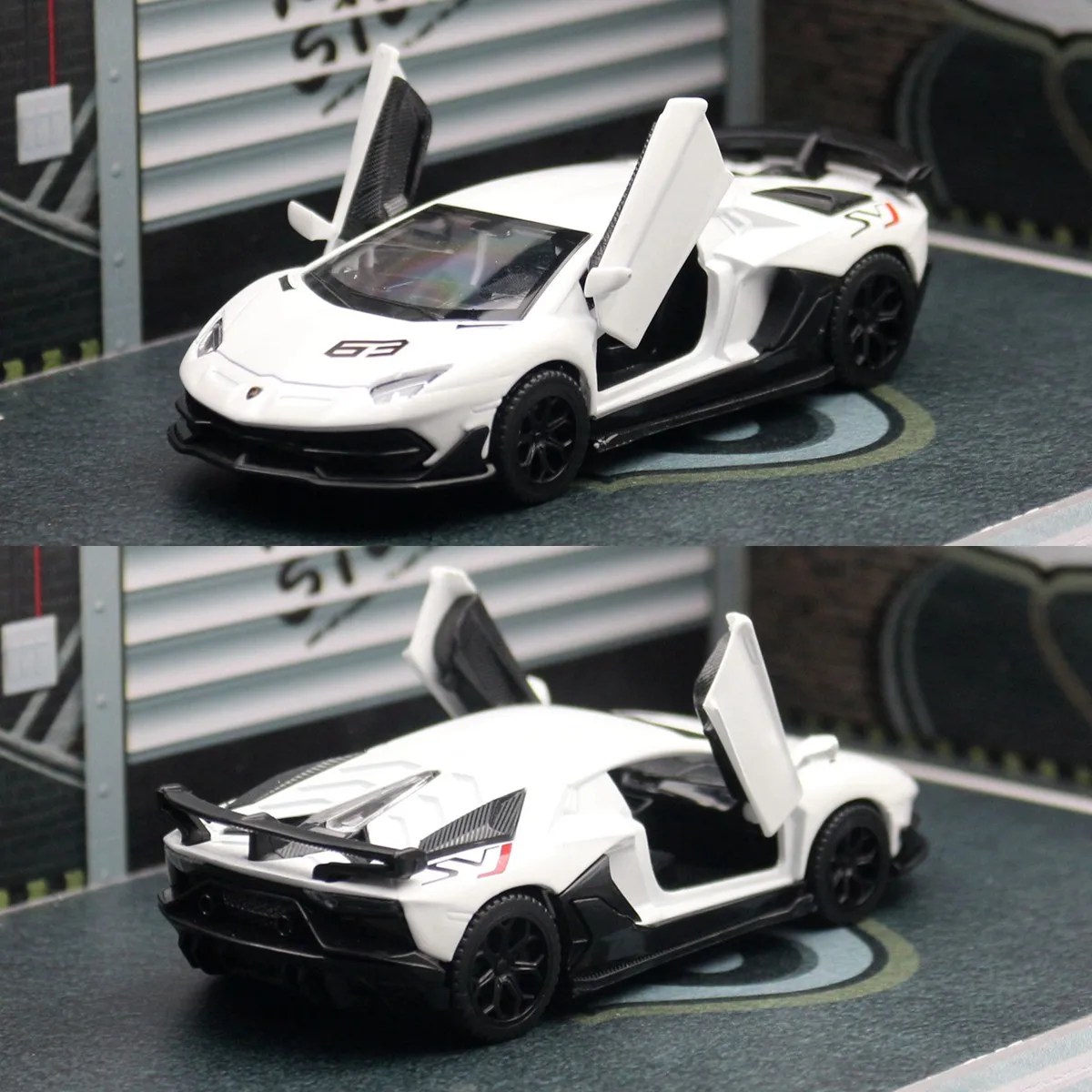 1/43 Lamborghini Aventador SVJ63 Toy Car Model Diecast Metal Vehicle Miniature Pull Back Collection Gift Boys Children Match Box