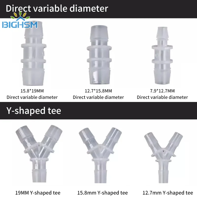 Conectores de codo para pecera, accesorios para acuario, juntas, convertidor de tres vías, cabezal de tubo, reductor recto, adaptador de tubo suave, 8/12/16/mm