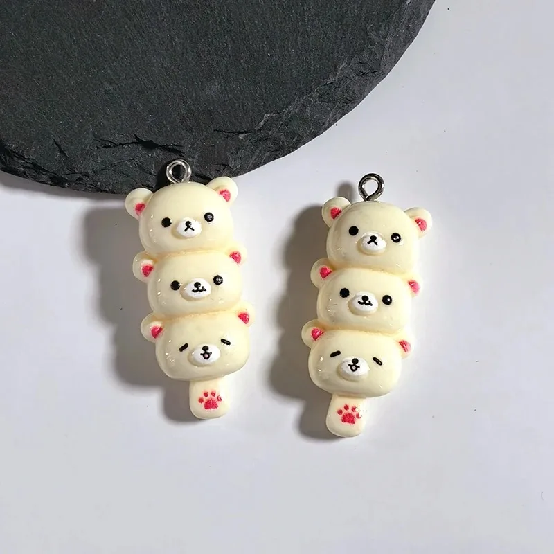 10 Stück mehrschichtige Bären-Eiscreme-Harzanhänger, Kawaii-Lebensmittel-Anhänger zum Selbermachen für Ohrringe, Handyketten, Schmuckherstellung, Zubehör – Detail 5