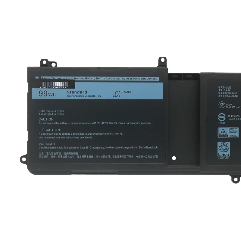 SZTWDONE 9NJM1 New Bateria Do Portátil para DELL ALIENWARE 15 R3 R4 17 R4 R5 P69F P31E 99WH 44T2R 11.4V 8333MAH