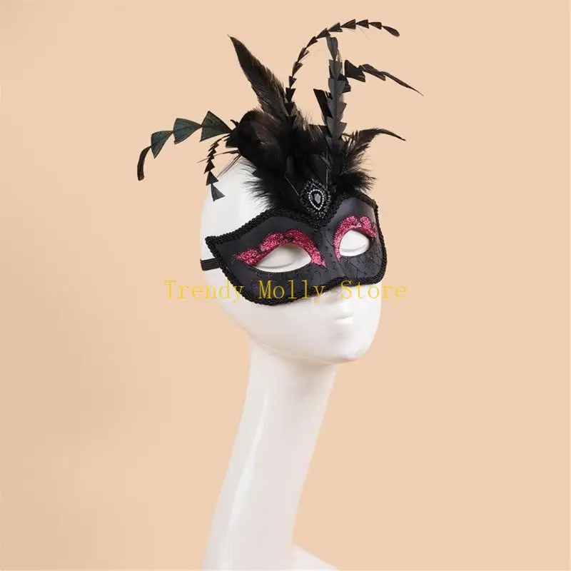 

N5KB Halloween Mask,Masquerades Venetians Mask Glitter Eye Mask,Half Face Masquerades Mask for Carnivals Ball Dress