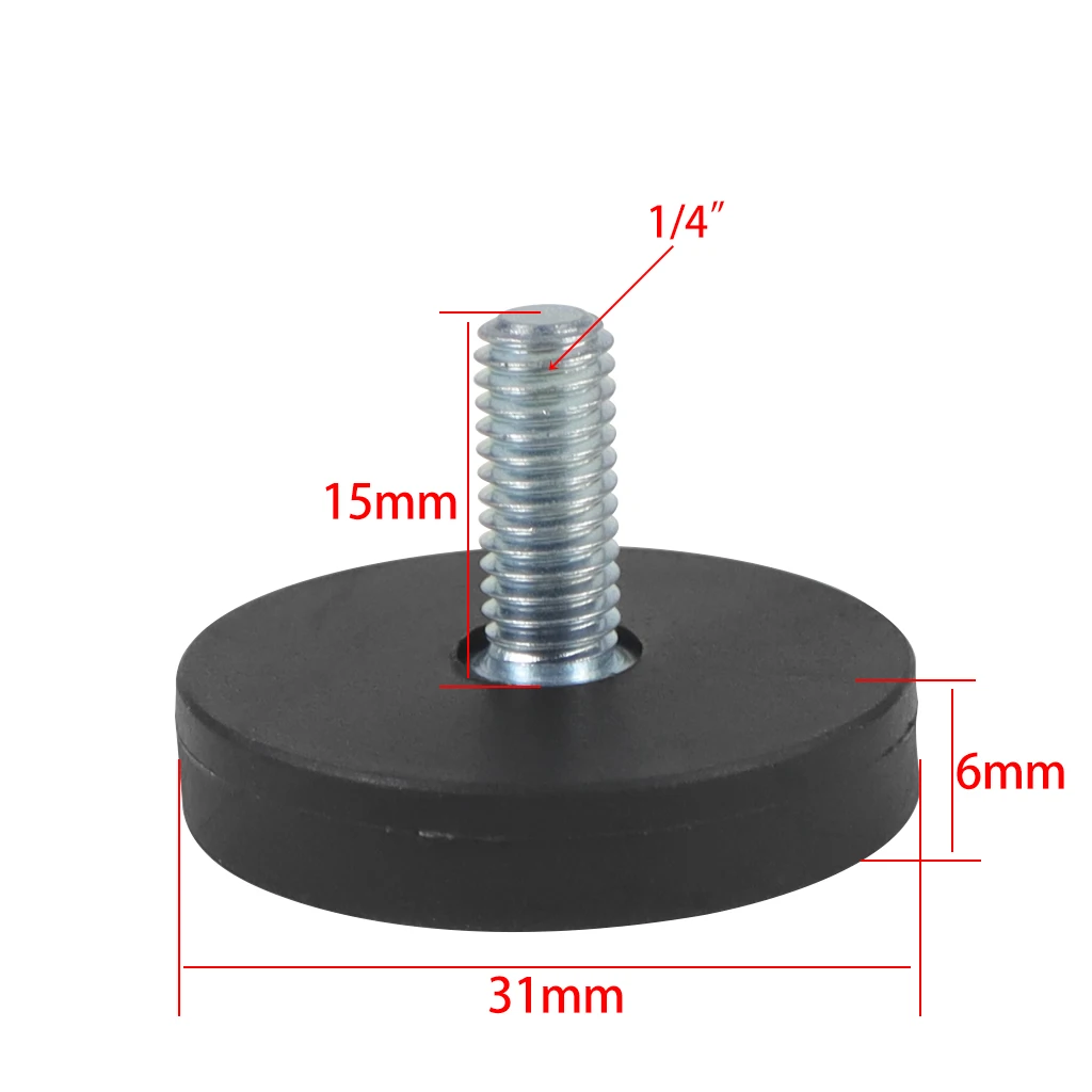 M4 M5 M6 Magnetische Basis Halter D31mm Runde Gummi Beschichtet Magnet Mini für Kamera Auto Dach Scheinwerfer Licht Bar Halterung sucker Mount – Detail 12