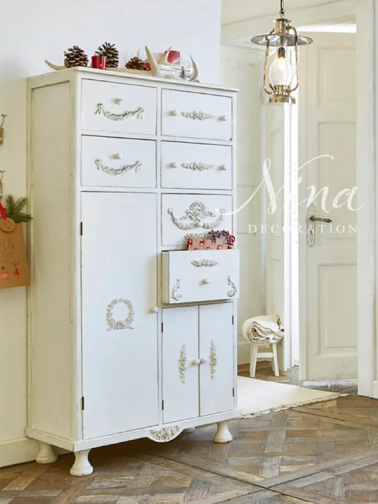 French American Retro Country Victoria Chest of Drawers Chest of Drawer Storage Entrance Cabinet