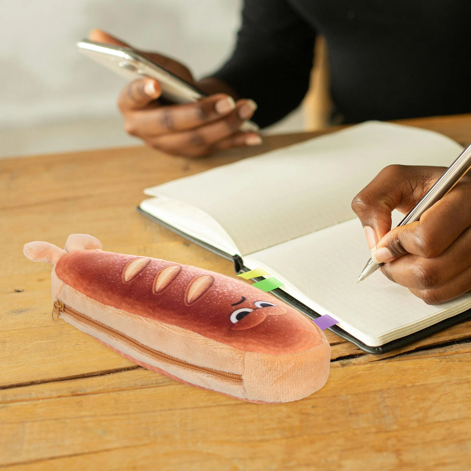 

Bread Pencil Kawaii Toast Design Large Capacity Pencil Bag For School Office Organizer Teen Pen Pouch Bag Brown
