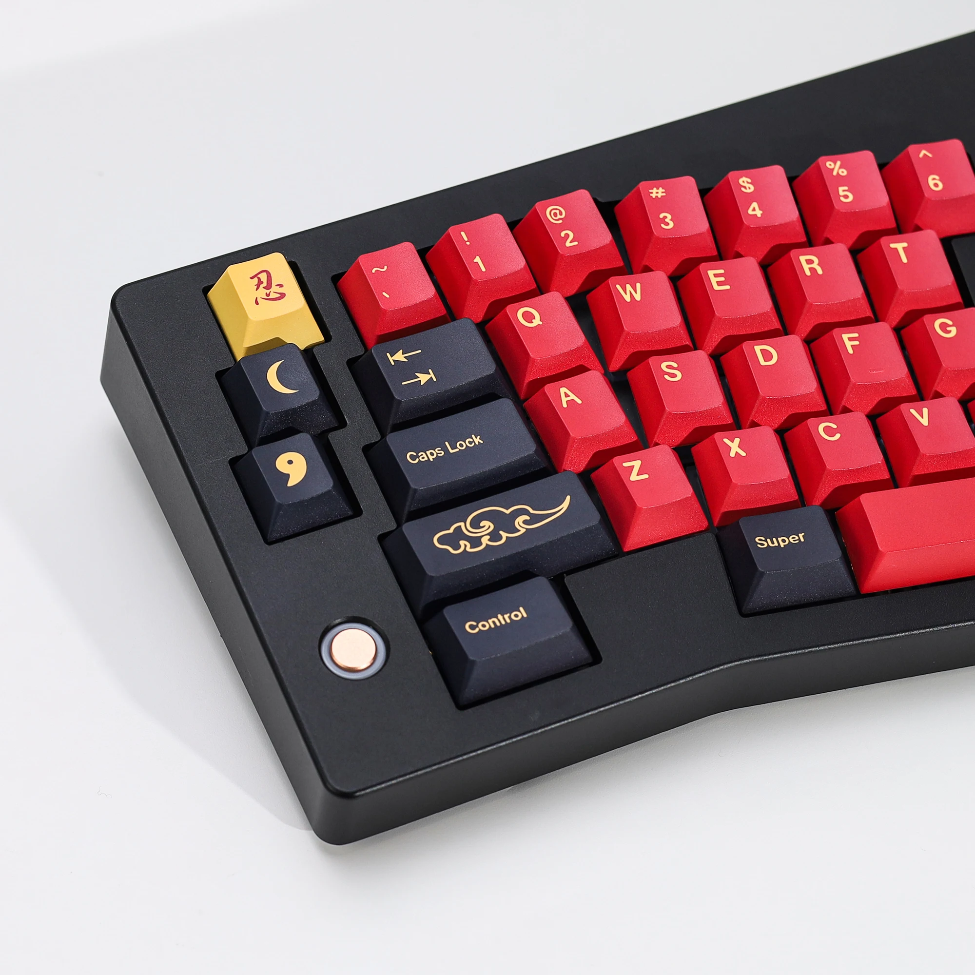 KBDiy 143 Keys GMK Red Samurai Keycaps Korean PBT Retro Cherry Profile Japanese Keycap For Mechanical Keyboards Gaming ISO 7U