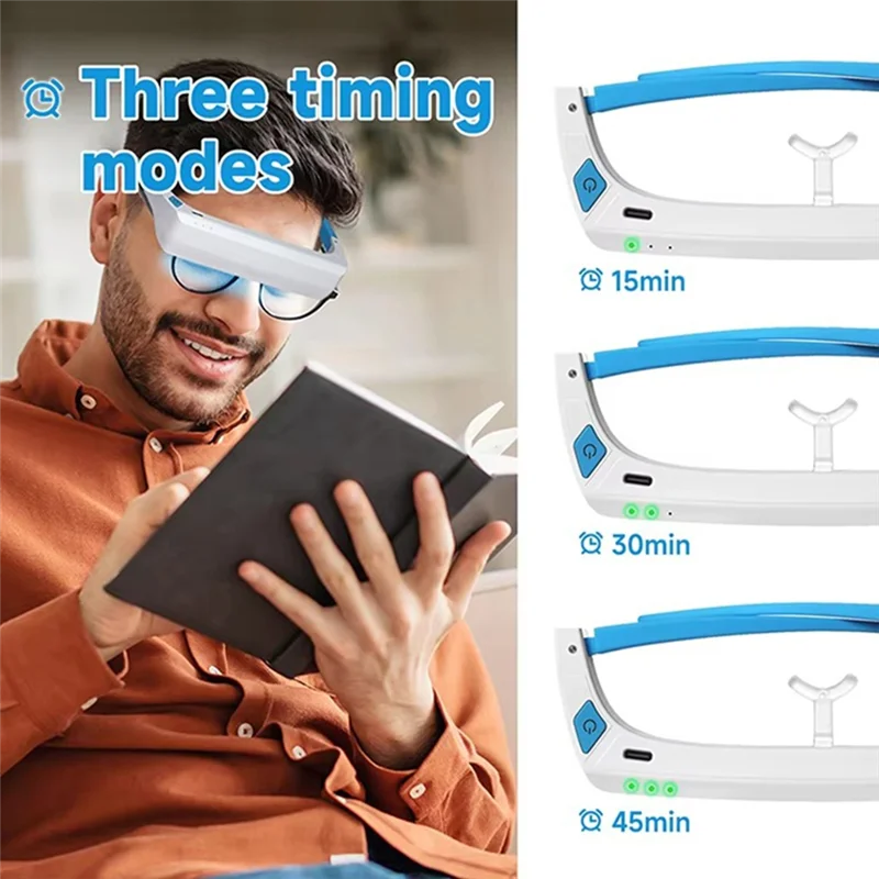 

A27U New Eye Heated Massage Device For Remover Hot Compress Eye Massager Blue And White Light Therapy Relaxation Fatigue