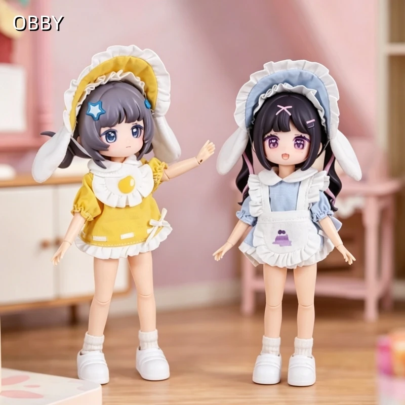 

For Obitsu 11 Doll Kawaii Maid Style Outfit Set For OB11 1/12 Gsc Molly YMY Asi 2.0 Body Doll Cloth NAGI Doll Outfit Clothes