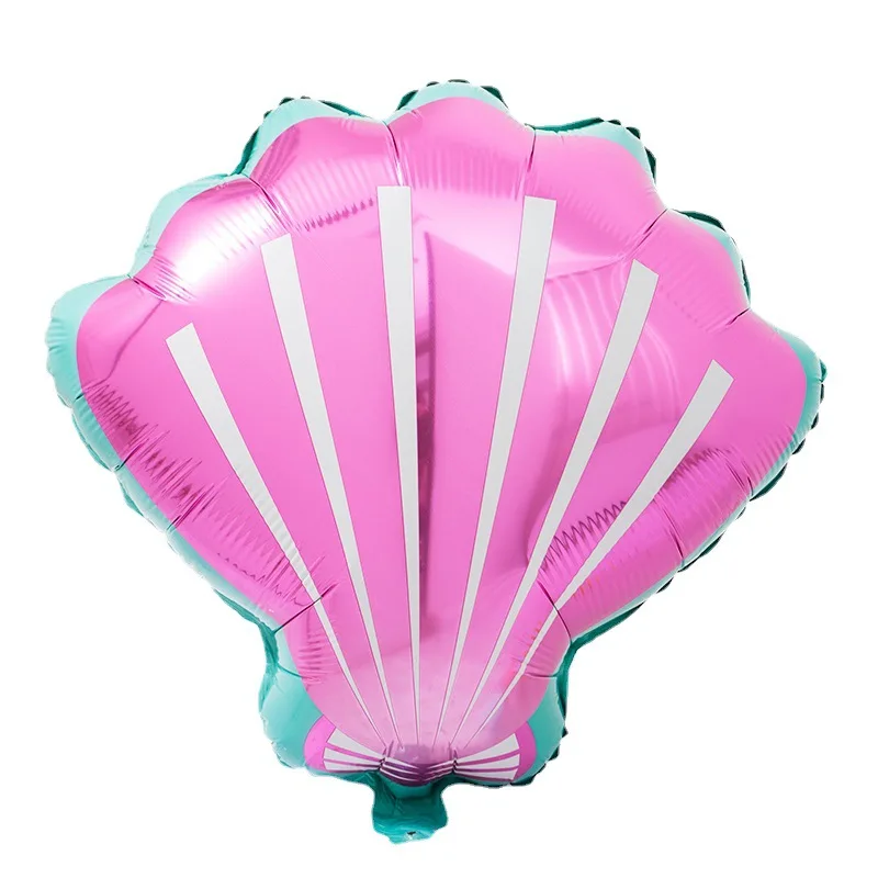 5/10/20 stücke Meerjungfrau Party Dekorationen Shell Folie Ballon Mini Shell Ballons Mädchen Geburtstag Kleine Meerjungfrau Themen Party liefert – Detail 3