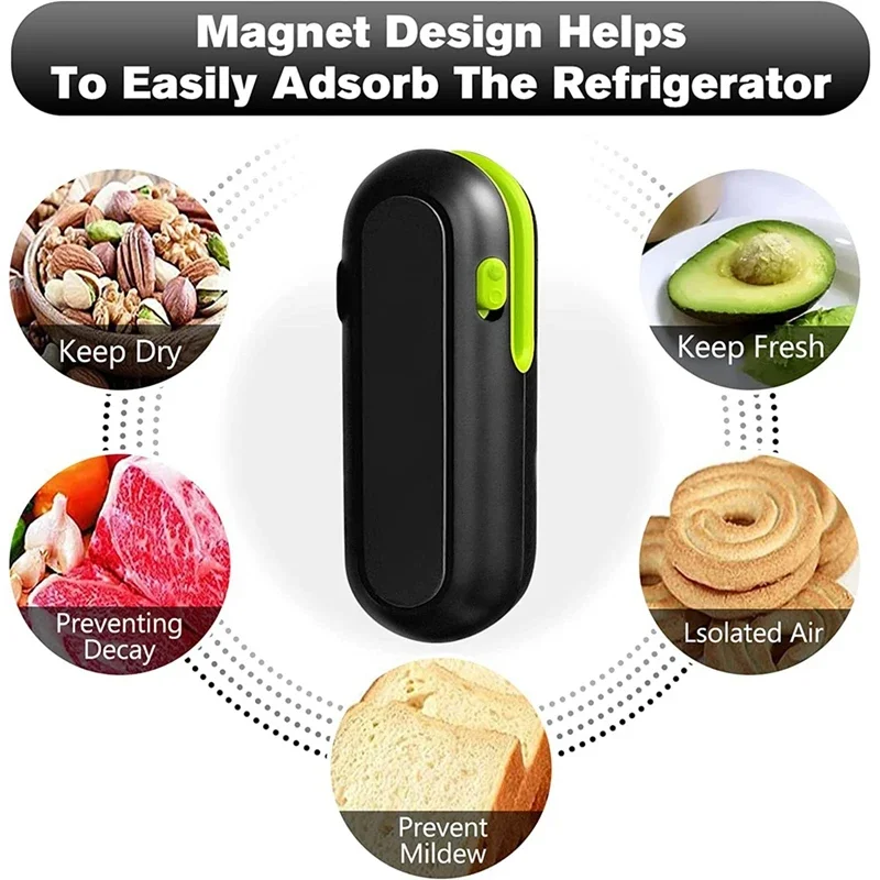 Imagem -05 - Portátil Handheld Chip Bolsa Sealer Selador a Vácuo de Calor Recarregável Resealer Máquina de Selagem para Bolsas de Plástico