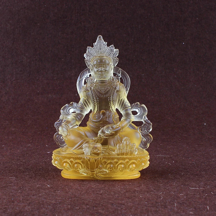 

Ancient Dharma coloured glaze, yellow God of wealth, Bodhisattva of the five Dharma guardians of Tantrism, Tibetan bhala small B