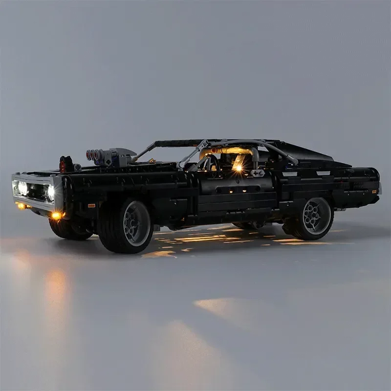 Car Series Doms esquivou-se dos blocos de construção do carregador para crianças, tijolos modelo, Super Car Moc, Kit Led Light, alta tecnologia, brinquedos para meninos, 42111