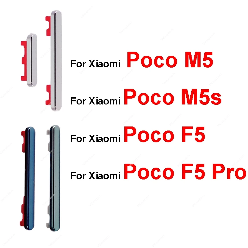 Power Volume Buttons For Xiaomi Poco M5 M5s F5 Pro On Off Power Volume Audio   Small Side Keys Repair Parts