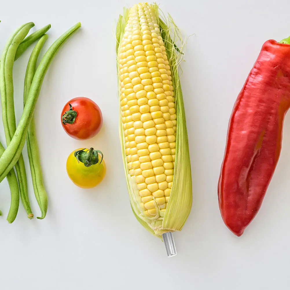 

12Pcs Professional Bbq Corn Forks Multi-Use Stainless Steel Food Skewers Non-Slip Grip for Grilling Corn Meat Fruit Portable