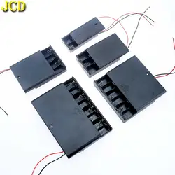 JCD 2/3/4/6/8 Slots AA Battery Holder AA Battery Storage Box With Leads Wirees ON/Off Switch Screw Cap Case Back Cover