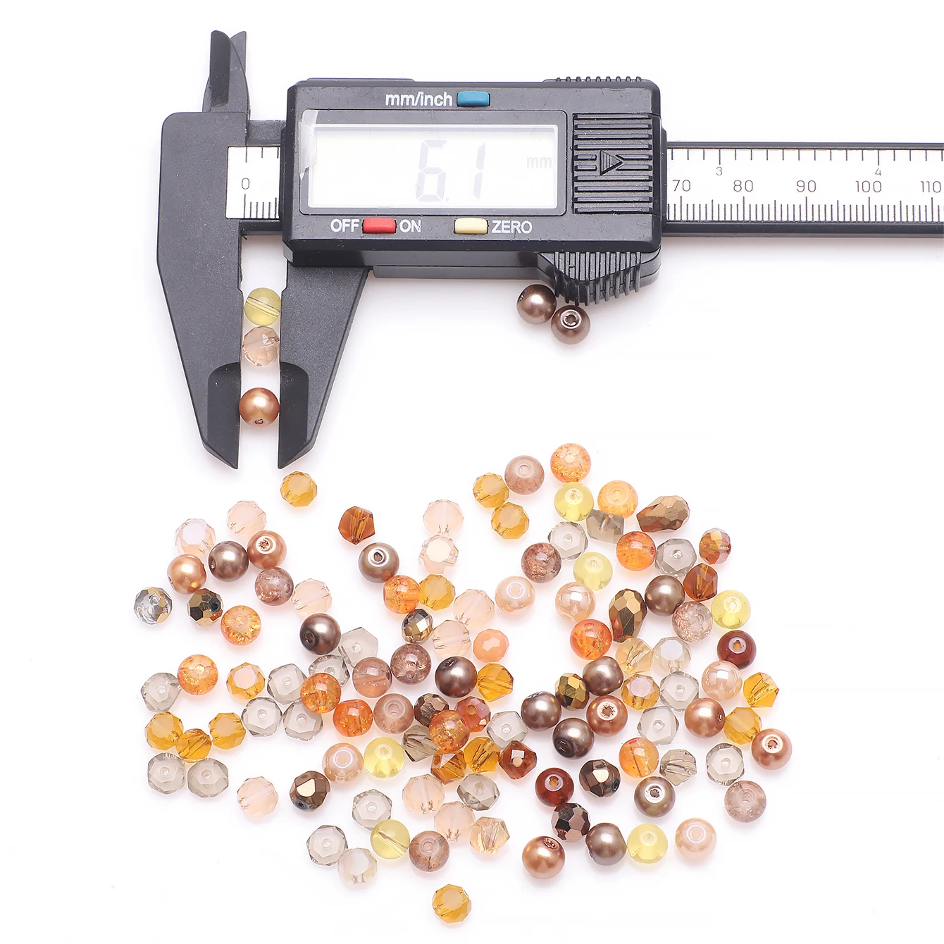 100Pcs/Lot 6mm Mixed Faceted Glass  Round Loose Spacer Beads Crystal Glass Pearl Crafts for Jewelry Making DIY Bracelet Earings