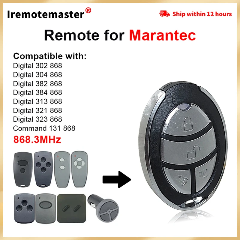 Compatible with Marantec 868mhz garage door command duplicator Marantec Digital D302 382 remote garage gate control