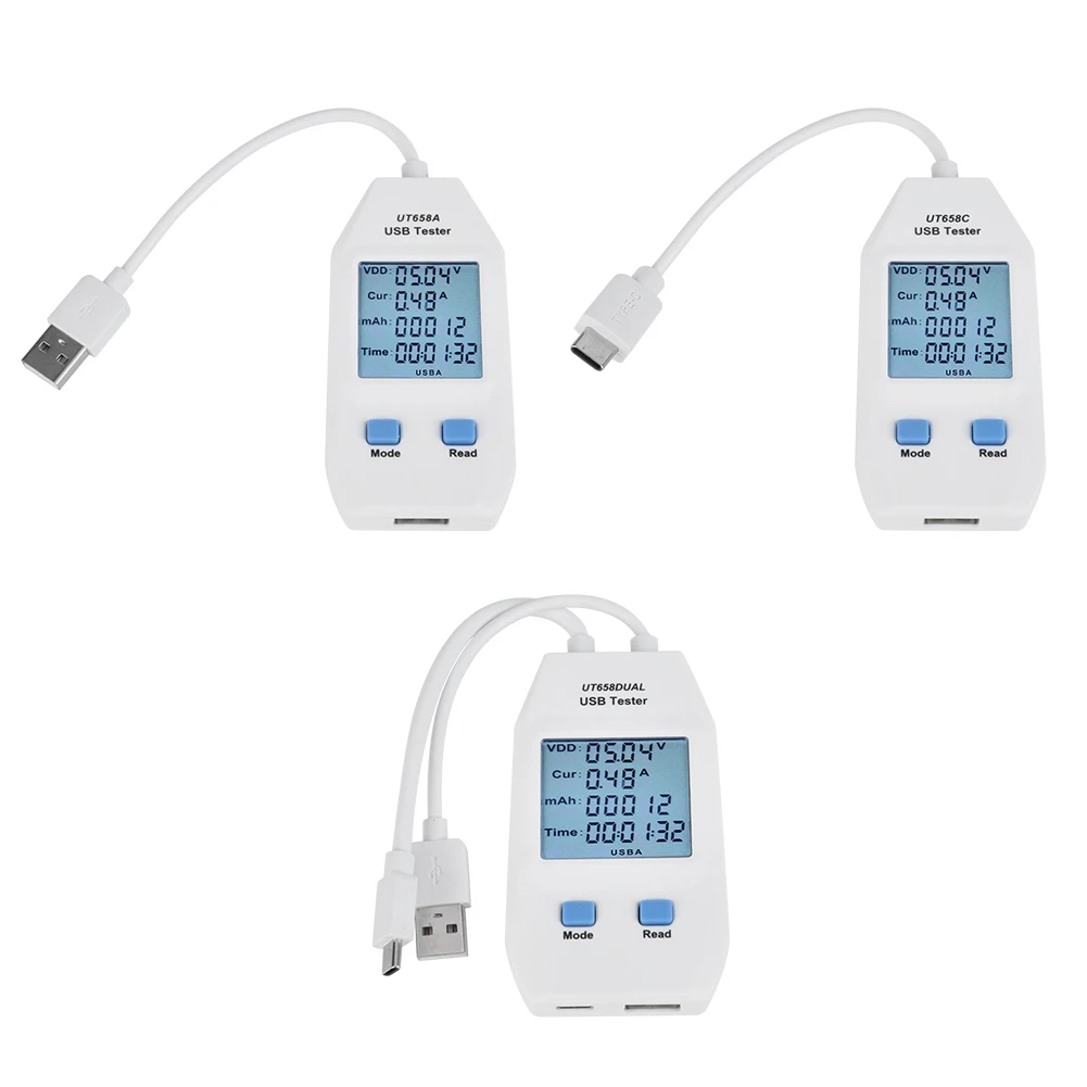 디지털 전력 용량 테스터 LCD USB 테스터 감지기 전압계 전류계 디지털 전력 용량 테스터 미터 USB 감지기