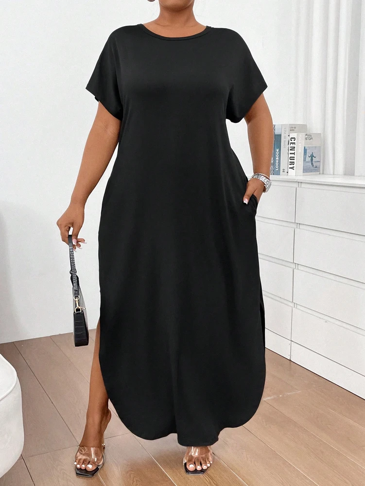 Plus Size Talla Grande Summer Long Dresses 2025 Casual Beach Maxi Loose Women's Dresses Comfortable Evening Gowns