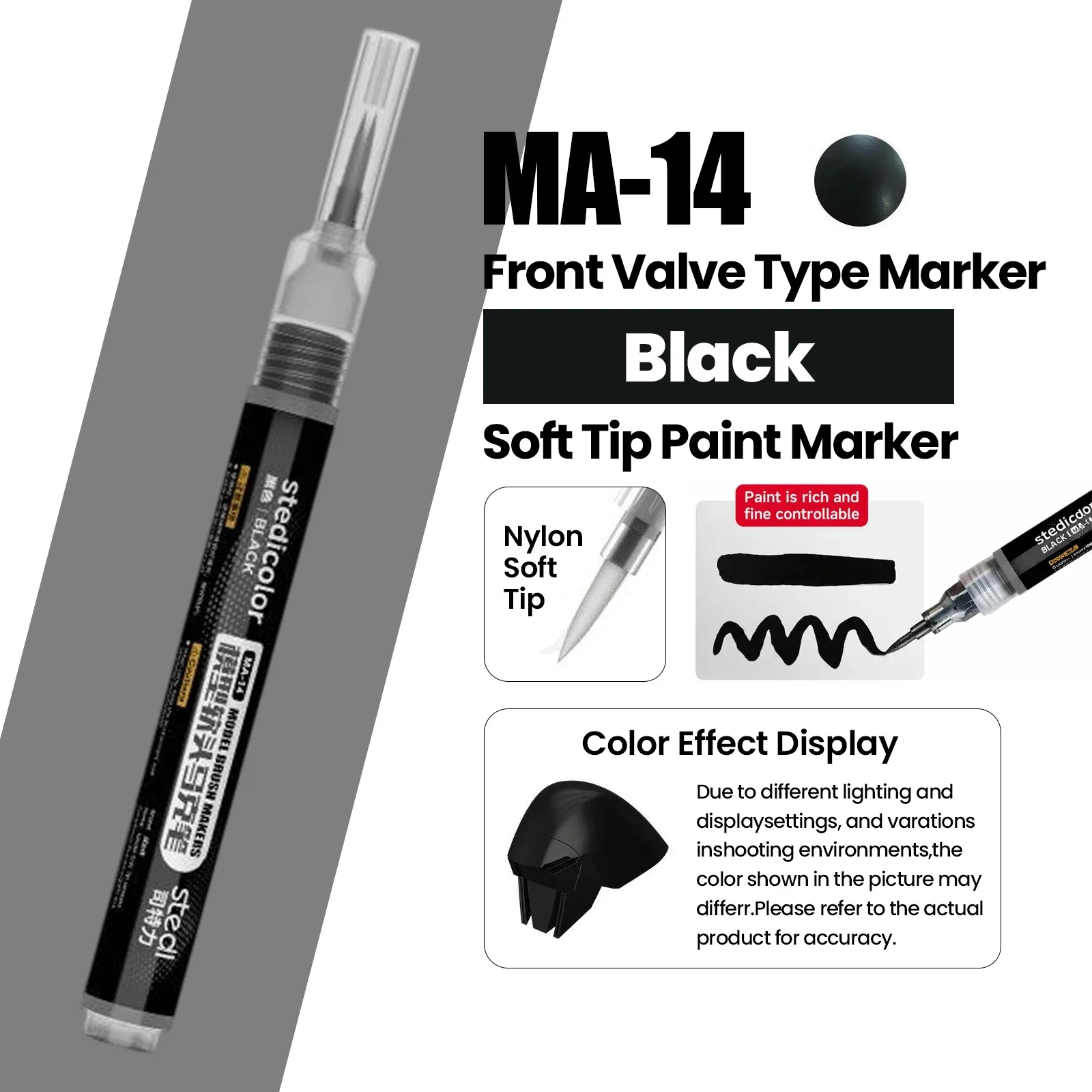 Stedi MA10 MA15 Acryl-Farbmarker mit Frontventil und Weicher Spitze, Wasserbasiert für Gunpla, Mecha-Figuren, DIY-Hobby, Malerei und Färbung – Detail 21