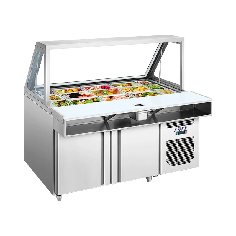 Bindos Commercial Cylindrical Salad Preservation And Refrigerated Kitchen Dedicated Professional Freezer For Chefs